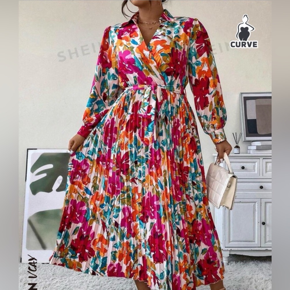 SHEIN Multicolor Floral Maxi Dress